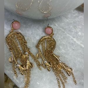 Goldtone dangle Pierced Earrings